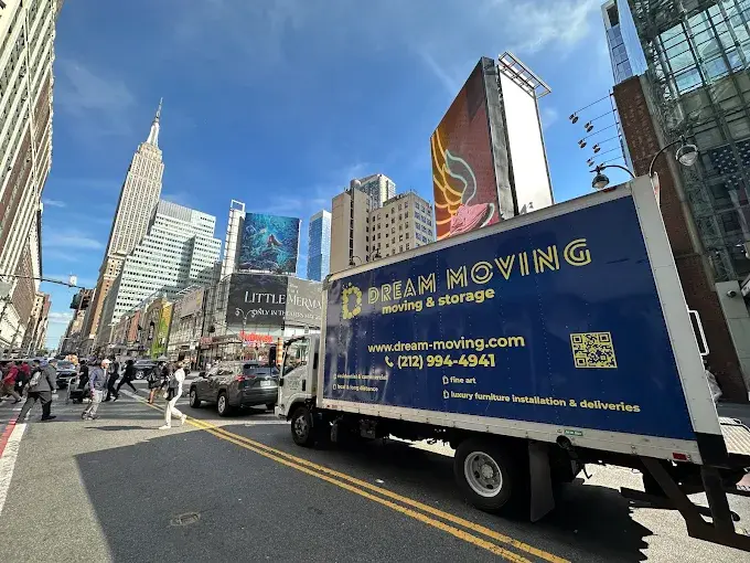 Dream Moving truck roaming the streets of New York