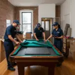 Dream Moving professionals moving slate pool table from an NYC apartment.