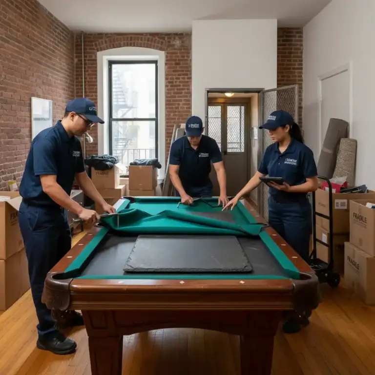 Can you move a pool table without taking it apart in NYC?